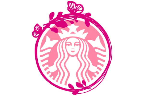 Stylized Starbucks Logo with Floral Accents