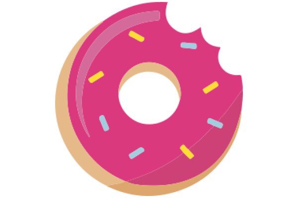 A Delightful Pink Donut with Yellow Sprinkles