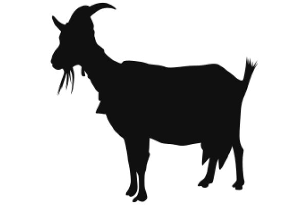 Silhouette of a Goat with Horns and a Beard