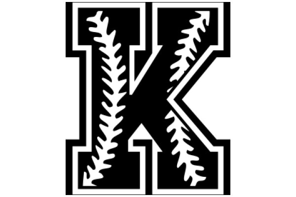 Stylized Letter K with a Baseball Bat Design