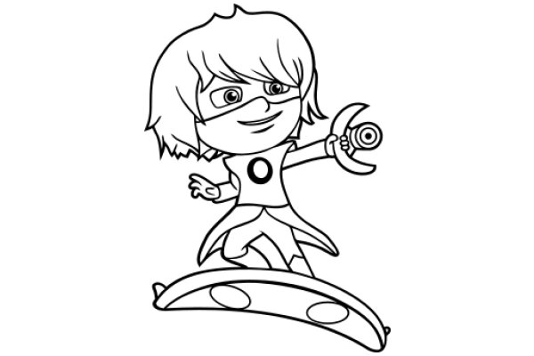 A Playful Illustration of a Character with a Banana-shaped Skateboard