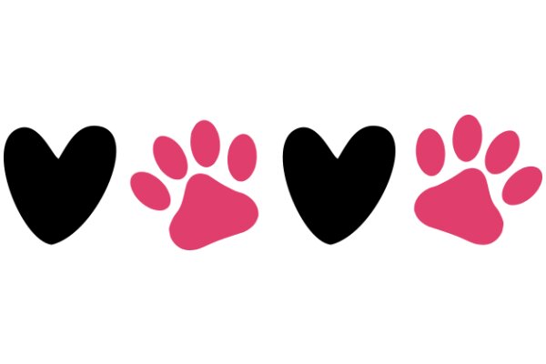 A Playful Pairing of a Heart and a Paw Print