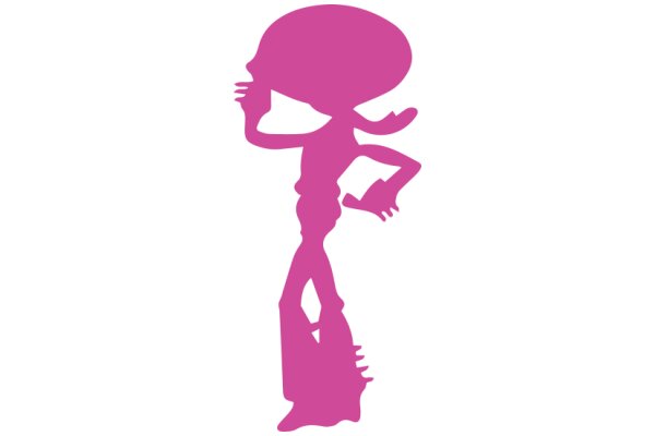 A Silhouette of a Pink Alien Character