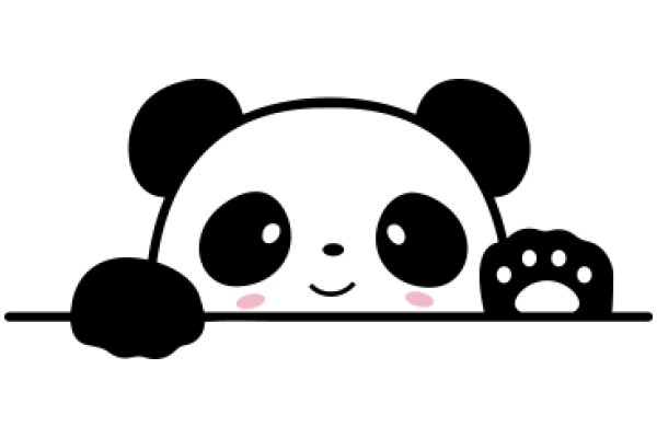 Adorable Panda Character with a Smile and a Paw Print