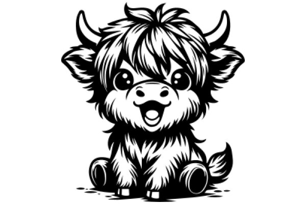 Adorable Illustration of a Cute Cow Character