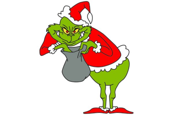 The Grinch's Festive Transformation: A Christmas-Themed Cartoon Character