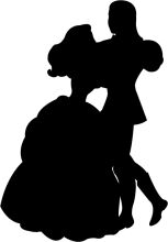 Silhouette of a Couple in a Dance Position