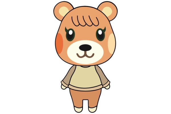 Adorable Cartoon Bear with a Smile