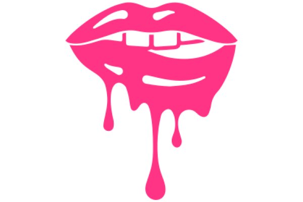 Vivid Pink Lipstick with a Dripping Effect