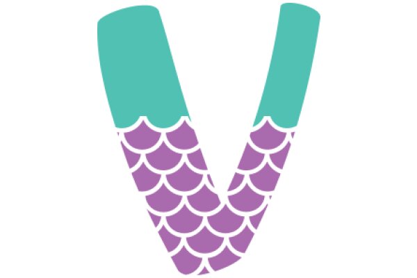 Vibrant and Stylized Letter 'V' with Purple and Teal Scalloped Designs