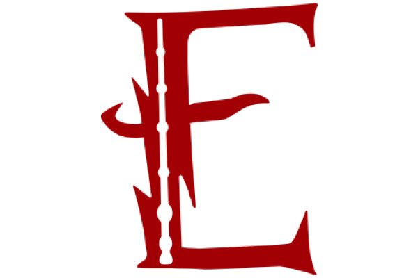 Stylized Red Letter 'E' with a White Outline and a Red Border