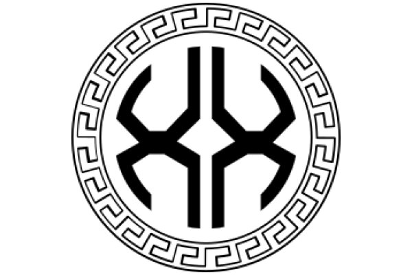 Stylized Symbol with Greek Key Design