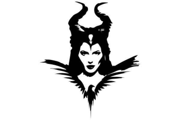 Stylized Portrait of a Woman with Horns