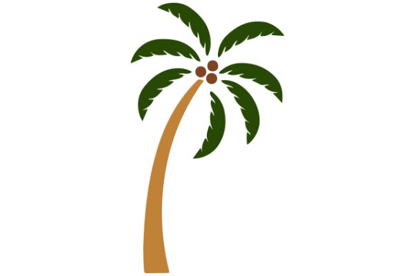 A Graphic Illustration of a Palm Tree with Three Coconuts at the Top