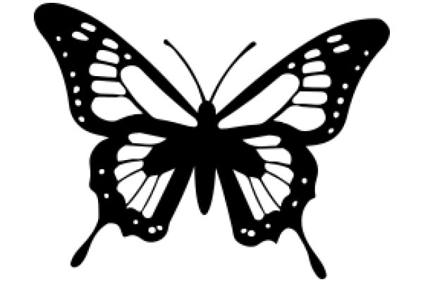 Stylized Black Butterfly Silhouette