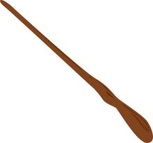 A Solitary Brown Oar Against a White Background