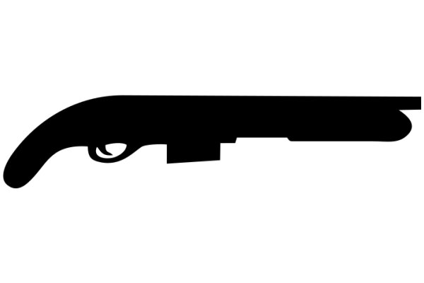 Silhouette of a Gun on a White Background