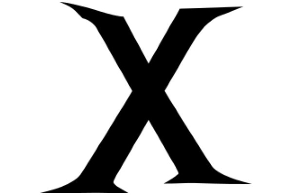 Stylized Black Letter 'X' on a White Background