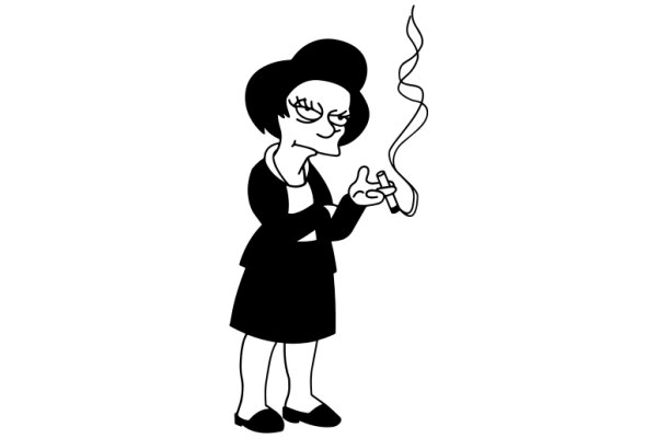 A Cartoon Character with a Cigarette and a Smirk