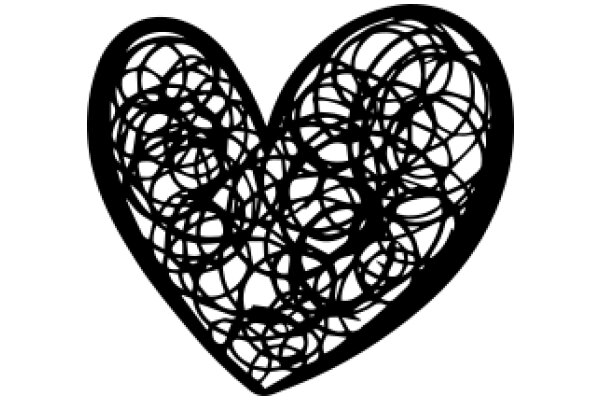 Black Abstract Heart Design