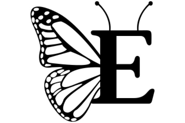 Elegant E: A Stylized Butterfly Logo