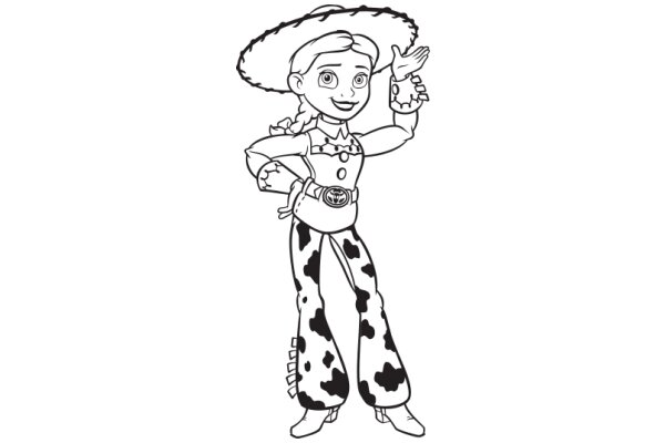 A Cartoon Cowgirl: A Playful and Colorful Character