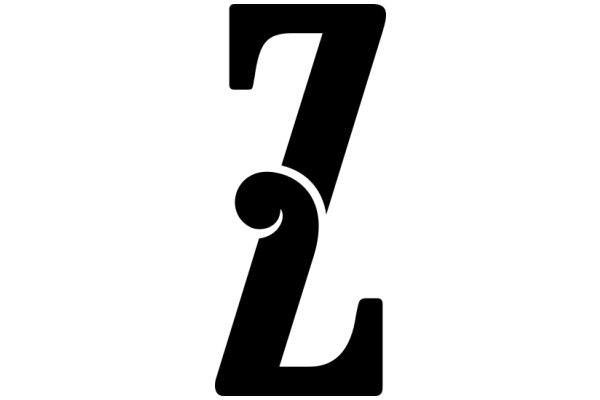 Stylized Letter 'Z' with a Curved Swirl Design