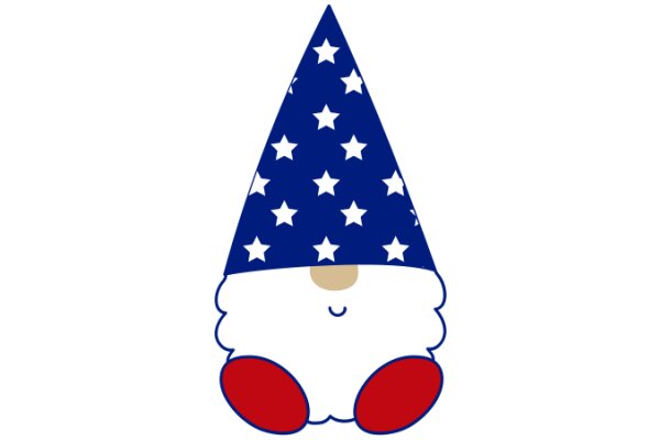 A Whimsical Blue Wizard Hat with Red Stars and a White Mouth