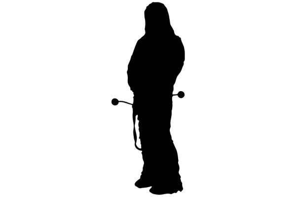 Silhouette of a Person with a Cane