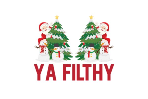 A Festive Christmas Greeting: 'Ya Filthy' with Santa, Snowmen, and a Christmas Tree