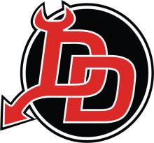 Vintage Red and Black Devil's Logo