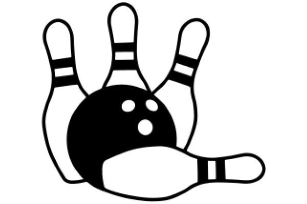 Stylized Bowling Pins and Ball