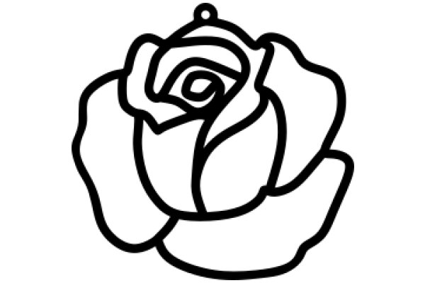 Simplistic Line Drawing of a Rose