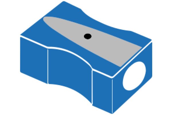 A Blue Box with a Silver Top and a Hole in the Middle