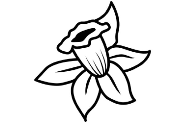 Simplistic Line Drawing of a Flower