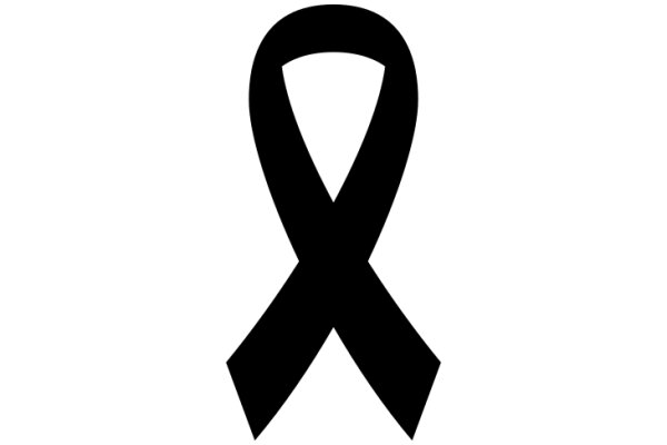 A Solid Black Ribbon on a White Background