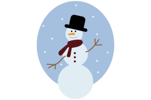 A Festive Illustration of a Snowman in a Winter Wonderland