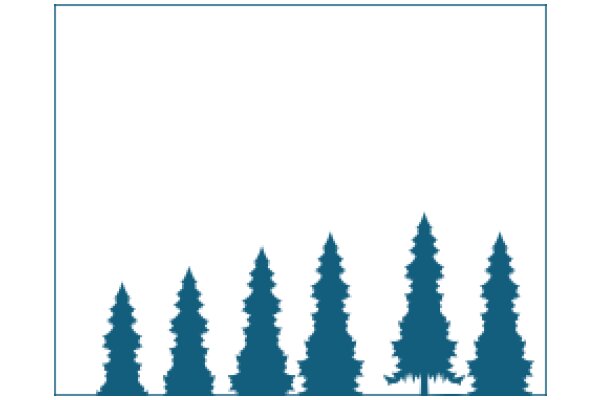 A Silhouette of Evergreen Trees against a White Background