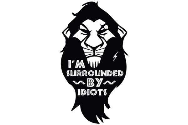 A Stylized Lion with a Humorous Message