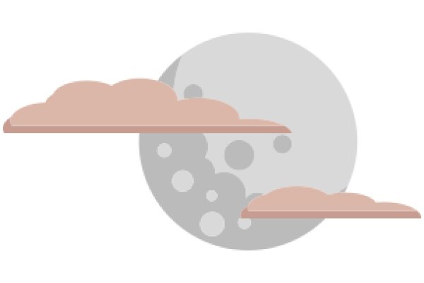 A Digital Illustration of a Moon and Clouds with a Pink Cloud