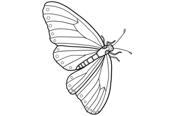 A Detailed Line Drawing of a Butterfly