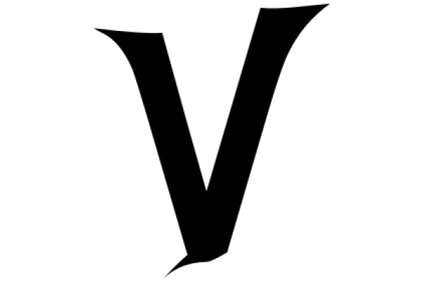 Simplicity in Design: A Single Letter 'V' on a White Background