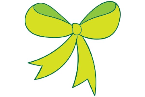 Vibrant Yellow Bow with a Green Ribbon