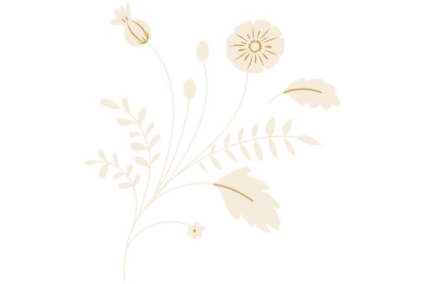 Elegant Floral Design: A Symphony of Beige and Gold