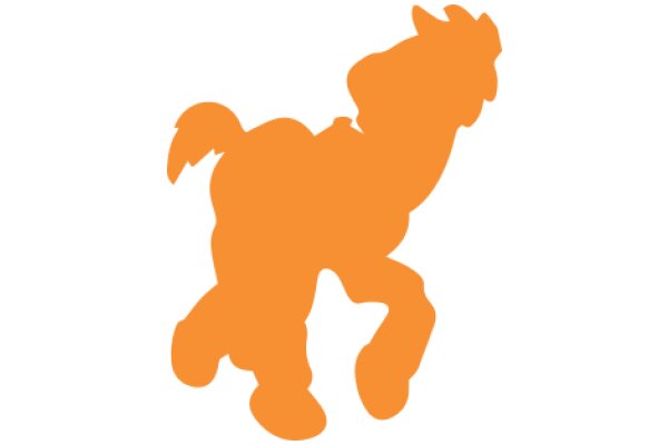 Vivid Orange Silhouette of a Horse