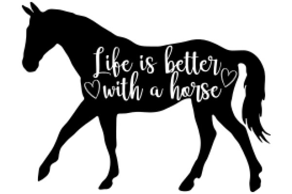 Silhouette of a Horse with a Heartfelt Message