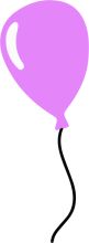 A Simple Illustration of a Purple Balloon with a Black String