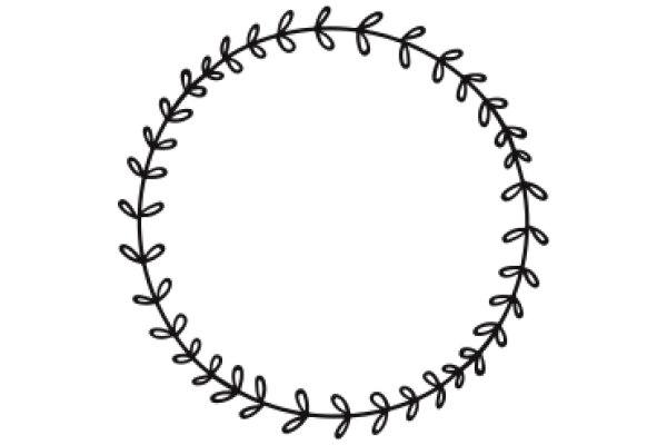 A Simple, Black Line Drawing of a Wreath