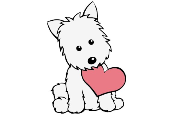 A Cute Cartoon Dog with a Pink Heart