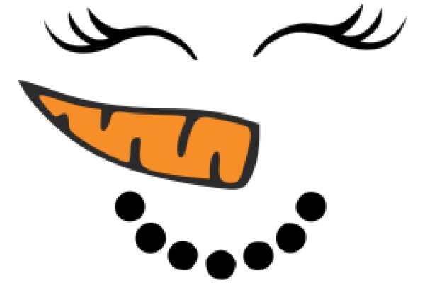 A Whimsical Smile: A Cartoon Carrot with Eyes and Mouth